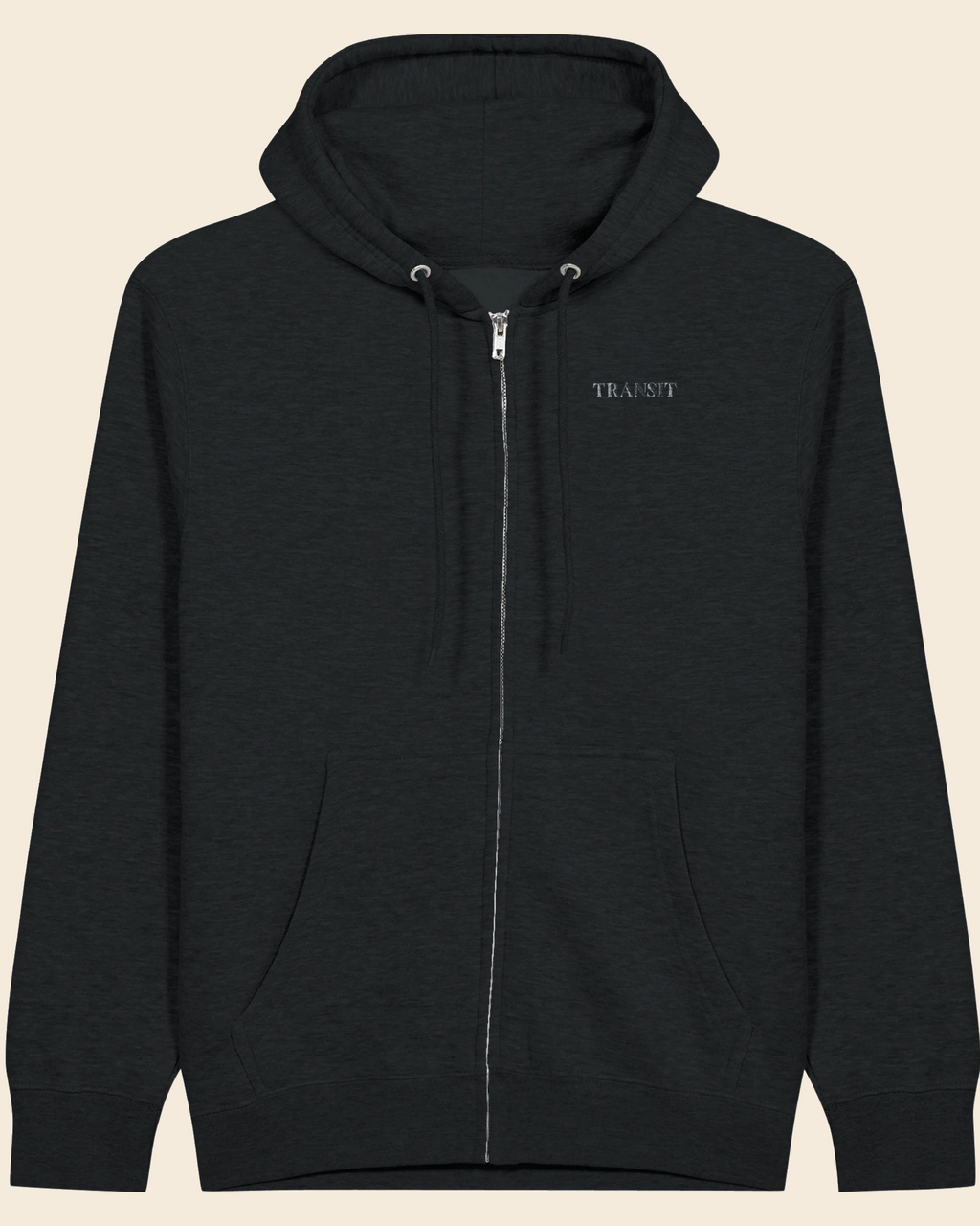 Transit — Silver Zip Hoodie